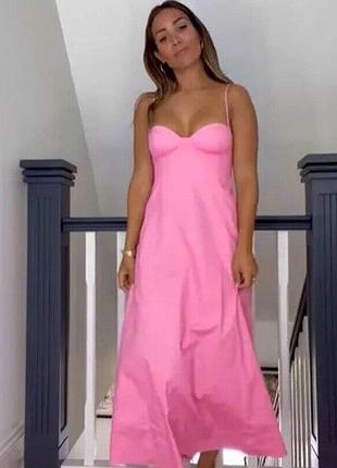 Красива рожева бавовняна корсетна сукня сарафан довжини міді zara
☝️☝️☝️☝️☝️☝️☝️