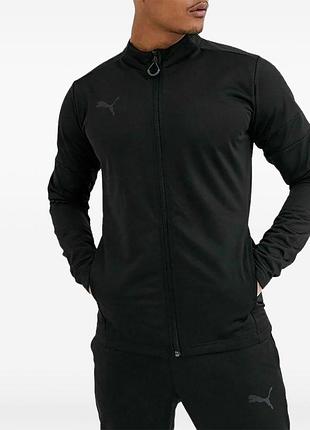 Чоловіча спортивна олімпійка puma ftblplay zip-up tracksuit у повністю чорному виконанні (puma black).