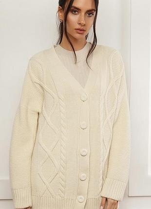 Новий кашеміровий кардиган mareoni молочний oversize (кашемір/меринос)