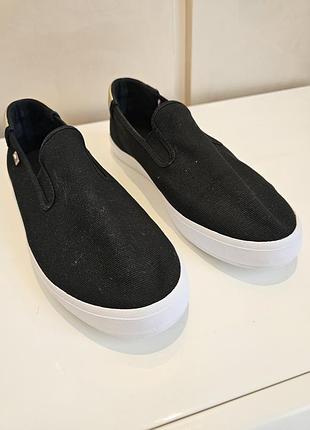 Сліпони tommy hilfiger canvas slip-on / оригінал / чорні / розмір 40 (25.5 см)