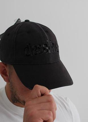 Чудова,нова чоловіча кепка з вінтажним ефектом diesel графітового кольору