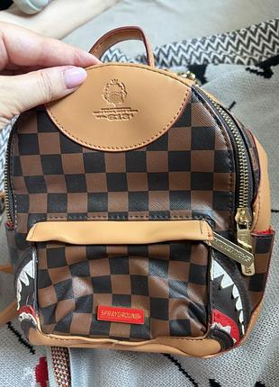 Міні-рюкзак sprayground shark check brown