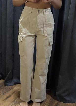 Жіночі штани карго бежеві | cargo pants | розмір s, м
