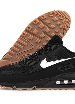 Мужские черные кроссовки nike air max 90 black white gum х эйр макс 43
