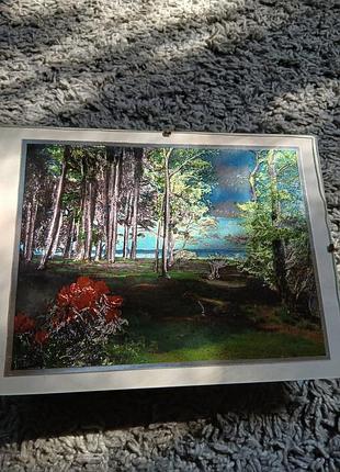 Картина природа винтаж швеция 24×18см переливается