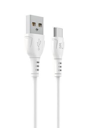Кабель wibrand boa pvc charging data cable type-c 1m white