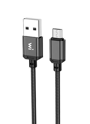 Кабель wibrand cobra nylon charging data cable for micro 1m black