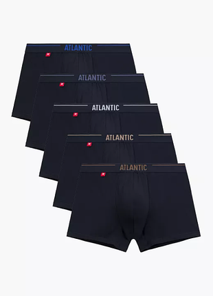 Труси atlantic 5smh-004 шорти боксерки чоловічі набір 5 штук темно сині