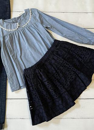 Комплект речей h&m 122-128 шкільна форма блузка спідниця костюм