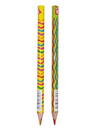 Олівець із шестиколірним грифелем "yes" rainbow jumbo тригранний, б/гумки, 290576, шт