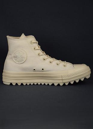 Converse chuck taylor as lift ripple hi високі кеди жіночі текстильні бежеві на платформі оригінал 39 р/25 см palladium nike blazer puma mayze