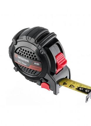 Рулетка сантиметр с металлическим полотном на зацепе 5м 16мм storm intertool mt-0825