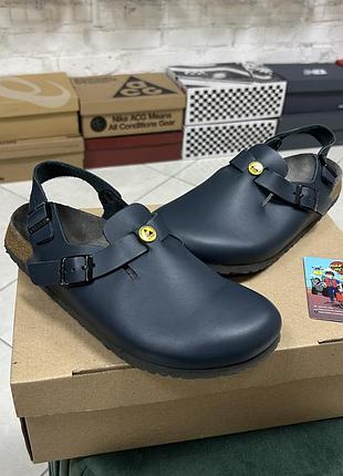 Жіночі сабо birkenstock tokio esd темно-сині професійні оригінал шкіряні повсякденні класичні з ремінцем якісні комфортні 40-41 р бу легкі