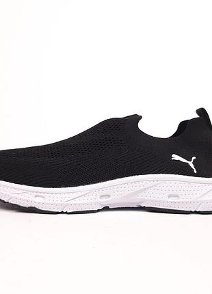 Puma тапкі мокасіни сліпони чорні з білим