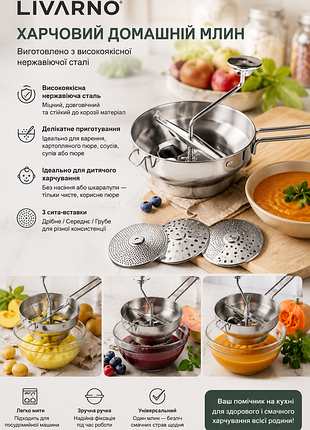 Харчовий домашній млин livarno