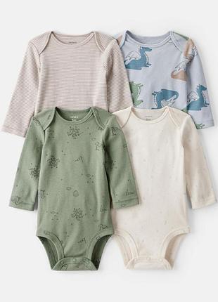 Carters боди длинный рукав, комплект 4 шт