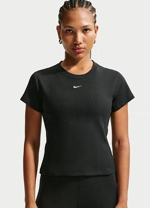 Жіноча футболка nike  sportswear women’s tight ribbed short-sleeve t-shirt hv4994-010 розмір: xs