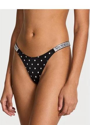 Трусики shine strap brazilian panty black dots чорний м