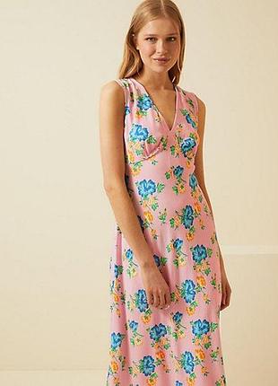 Новое романтичное платье миди вискоза m&amp;s