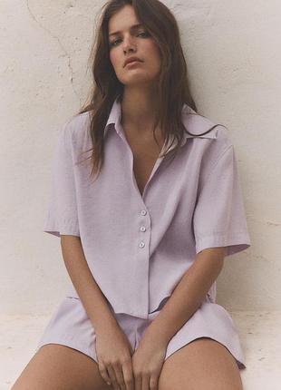 Струмуюча сорочка з коротким рукавом від zara