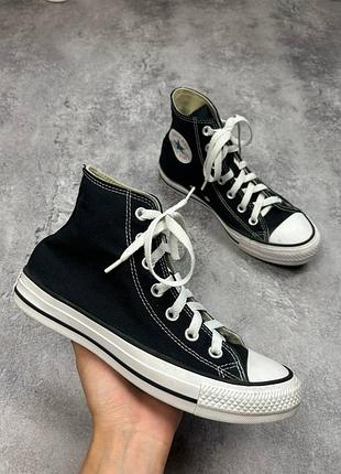 Кеди convers all star конверс чорні високі 37 23.5см