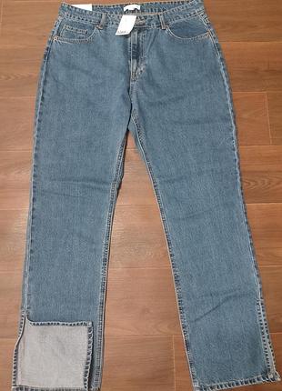 Новые прямые джинсы h&amp;m с разрезами (straight high jeans), оригинал,р 18