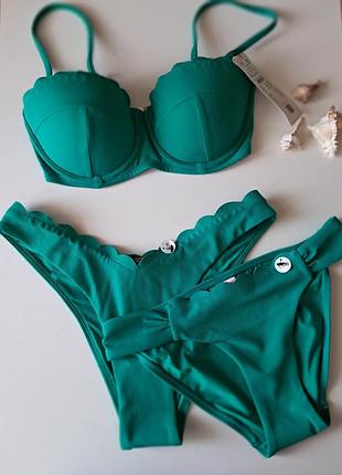 Купальник женский раздельный hunkemoller зеленый анжелика