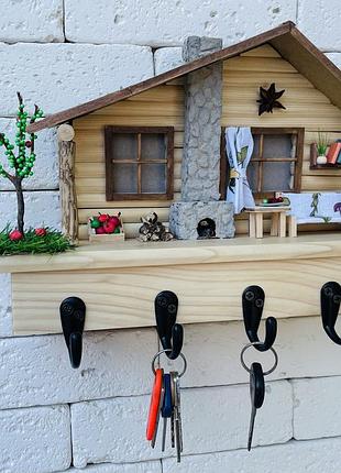 Вішак на ключі, для кухні або на дитячий одяг. 100% hand made. виконаний із деревини.