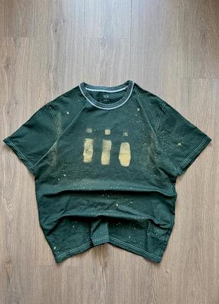 Кастомна футболка uniqlo (bleach dye / tie-dye) streetwear  sk8 y2k carhartt stussy boxy fit loose широка тішка юнікло