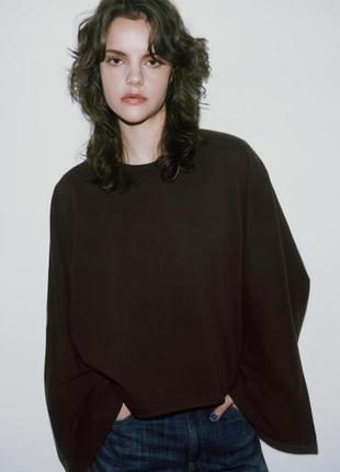 Лонгслів з рукавами-крильцями від zara