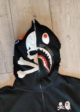 Black bape x skull 15th anniversary hoodie