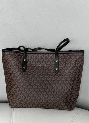 Сумка michael kors шоппер коричневый + черные ручки