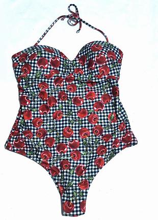 Moschino cherry print купальник в ретро стиле /0000h/