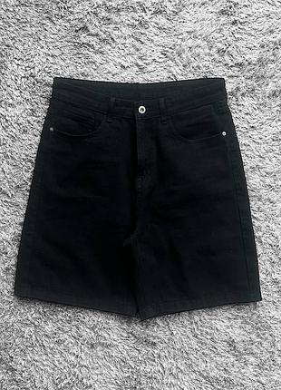 Базовые черные джинсовые шорты base total black short jorts