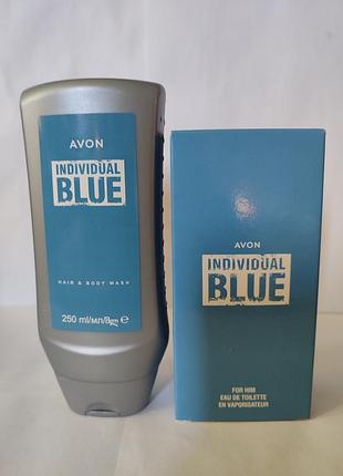 Чоловічий набір туалетна вода і гель для душу blue individual