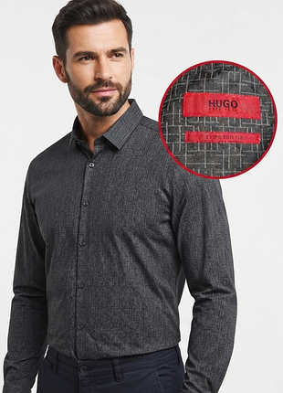 Стильная мужская рубашка hugo boss (hugo) slim fit, р. 44 (l) | состояние новой, без бумажной бирки.