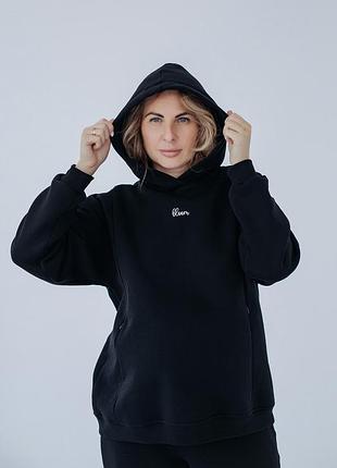Утеплене спортивне худі з капюшоном , арт.29000 (чорний) "warm&cosy"