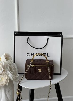 Сумка chanel classic lambskin шоколадний