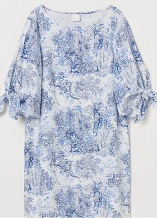Лляна сукня прямого крою льон від h&m