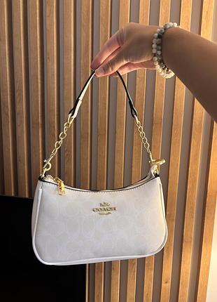 Coach tabby shoulder bag біла,золота фурнітура