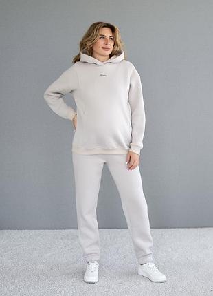 Утеплене спортивне худі з капюшоном , арт.29000 (бежеий) "warm&cosy"