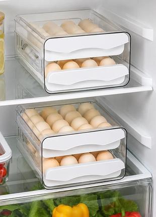 Контейнер полиця для яєць / лоток підставка для яєць egg box / двоярусний органайзер для яєць