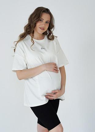 Футболка для вагітних та годуючих, арт. 24303 (молочна) "simple&basic"