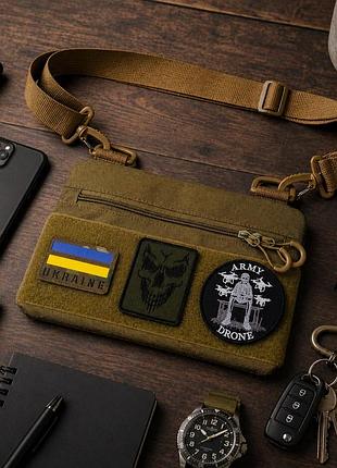 Мужская тактическая сумка мессенджер койот для патчей шевронов