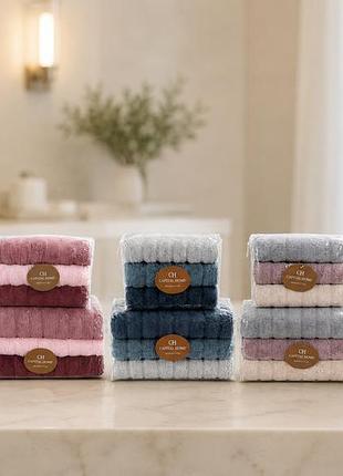 Мікро cotton набір рушників для обличчя та тіла / набір махрових рушників, 6 шт