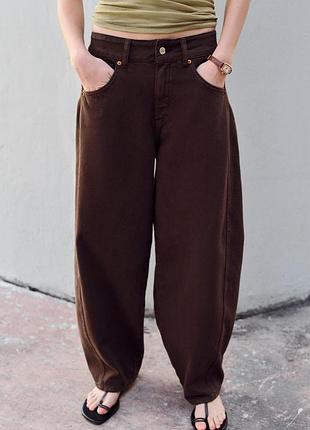 Джинсы z1975 barrel со средней посадкой укороченные от zara