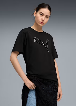 Футболка жіноча puma. оригінал. розмір м. 100% бавовна. колір чорний.