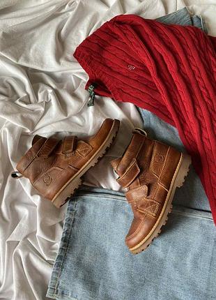 Дитячі шкіряні черевики timberland на подвійних липучках 32.5 (20 см) 📏20см.