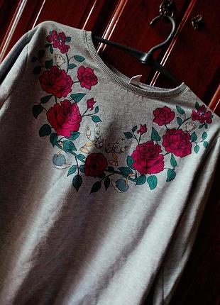 Серый свитшот primark красавица и чудовище 4