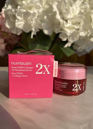 Сироватка для обличчя numbuzin no.2 rose pdrn collagen 2x plumping serum, 30 мл